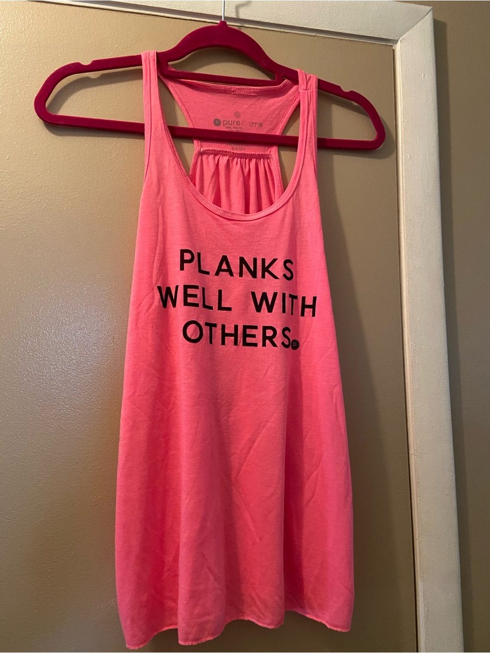 Pure Barre “Planks Well with Others” Tank! Medium! NWOT!
